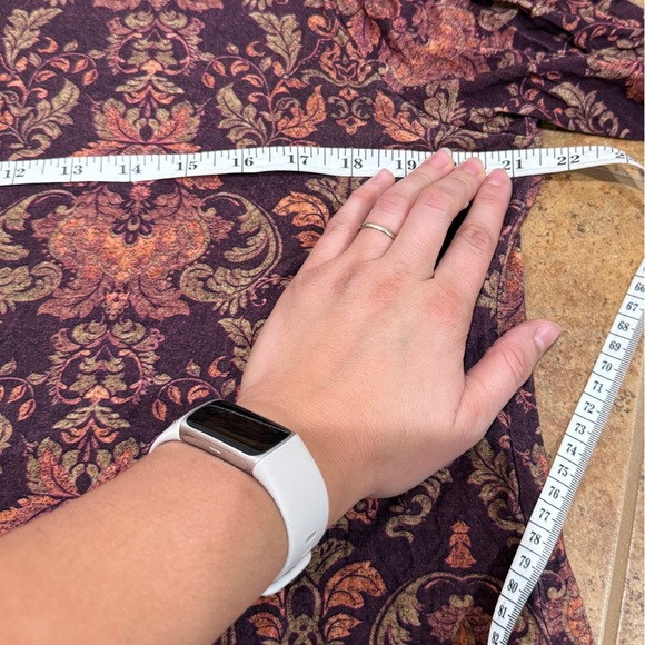 Soft Surroundings Chloe Paisley Print Turtleneck Top XLarge Maroon Orange Jersey - Picture 3 of 8